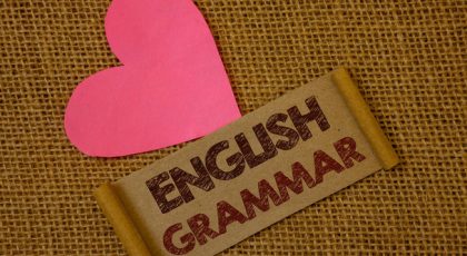 Handwriting text English Grammar